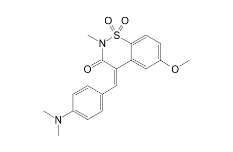 2-METHYL-6-METHOXY-1,2-BENZOTHIAZIN-3-ONE-4-(4'-DIMETHYLAMINEBENZYLIDENE)-1,1-DIOXIDE