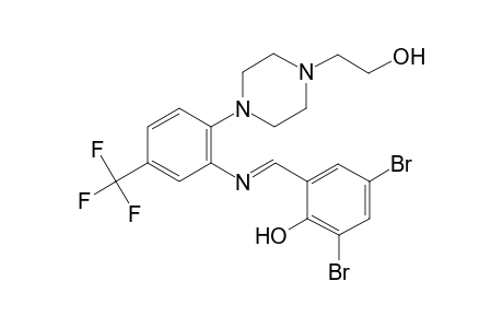 2,4-Dibromo-6-([2-[4-(2-hydroxy-ethyl)-piperazin-1-yl]-5-trifluoromethyl-phenylimino]-methyl)-phenol