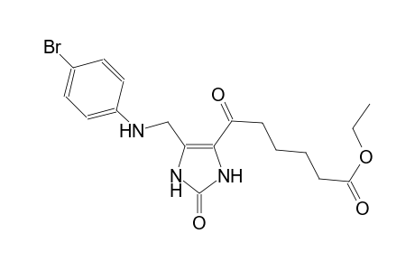 1H-imidazole-4-hexanoic acid, 5-[[(4-bromophenyl)amino]methyl]-2,3-dihydro-epsilon,2-dioxo-, ethyl ester