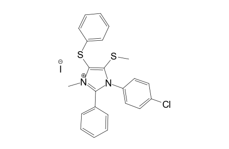 3-(4-Chlorophenyl)-1-methyl-4-(methylthio)-2-phenyl-5-(phenylthio)imidazolium iodide