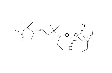 (1S,4R)-4,7,7-Trimethyl-3-oxo-2-oxabicyclo[2.21.1]heptane-1-carboxylic acid, (3R,5E)-4,4-dimethyl-6-[(1'S)-(2',2',3'-trimethylcyclopent-3'-en-1'-yl)]hex-5-en-3-yl ester