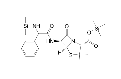 4-Thia-1-azabicyclo[3.2.0]heptane-2-carboxylic acid, 3,3-dimethyl-7-oxo-6-[[phenyl[(trimethylsilyl)amino]acetyl]amino]-, trimethylsilyl ester, [2S-[2.alpha.,5.alpha.,6.beta.(S*)]]-