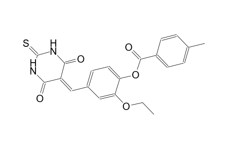 4-[(4,6-dioxo-2-thioxotetrahydro-5(2H)-pyrimidinylidene)methyl]-2-ethoxyphenyl 4-methylbenzoate