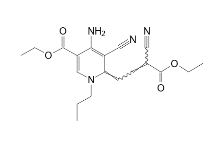 4-Amino-5-carboxy-α,3-dicyano-1-propyl-δ^2^(^1^H^)^,^α-pyridinecrotonic acid, diethyl ester