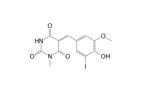 2,4,6(1H,3H,5H)-pyrimidinetrione, 5-[(4-hydroxy-3-iodo-5-methoxyphenyl)methylene]-1-methyl-, (5Z)-