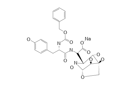 2-(2,4,5,8-TETRAHYDROXY-7-OXA-2-AZABICYCLO-[3.2.1]-OCT-3-YL)-2-[(N-BENZYLOXY-CARBONYL)-TYROSYLAMINO]-ACETIC-ACIDSODIUM-ACETATE