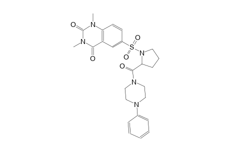 2,4(1H,3H)-quinazolinedione, 1,3-dimethyl-6-[[2-[(4-phenyl-1-piperazinyl)carbonyl]-1-pyrrolidinyl]sulfonyl]-