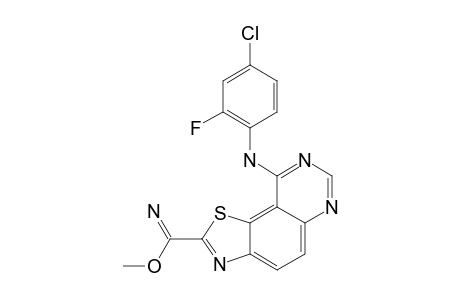 METHYL-9-(4-CHLORO-2-FLUOROPHENYLAMINO)-THIAZOLO-[5,4-F]-QUINAZOLINE-2-CARBIMIDATE