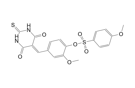 4-[(4,6-dioxo-2-thioxotetrahydro-5(2H)-pyrimidinylidene)methyl]-2-methoxyphenyl 4-methoxybenzenesulfonate