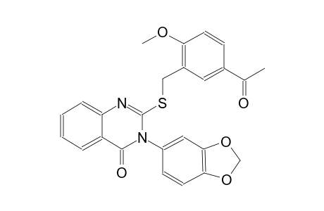 4(3H)-quinazolinone, 2-[[(5-acetyl-2-methoxyphenyl)methyl]thio]-3-(1,3-benzodioxol-5-yl)-