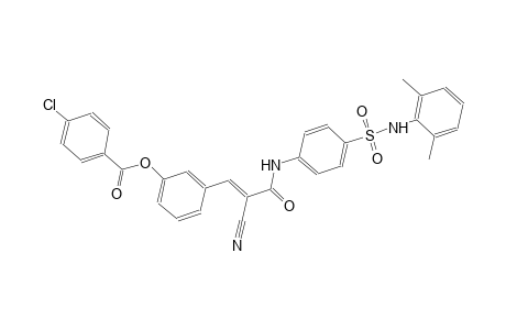 3-((1E)-2-cyano-3-{4-[(2,6-dimethylanilino)sulfonyl]anilino}-3-oxo-1-propenyl)phenyl 4-chlorobenzoate