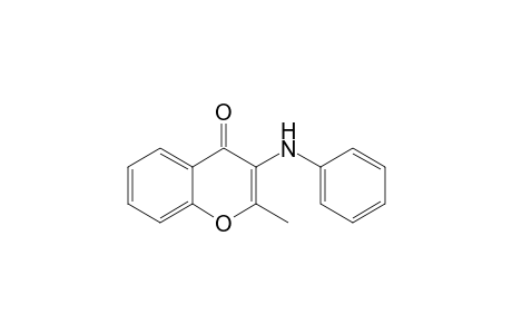 4H-1-Benzopyran-4-one, 2-methyl-3-(phenylamino)-