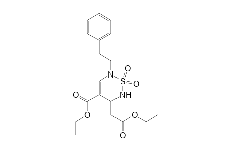 2H-1,2,6-Thiadiazine-3-acetic acid, 4-(ethoxycarbonyl)-3,6-dihydro-6-(2-phenylethyl)-, ethyl ester, 1,1-dioxide