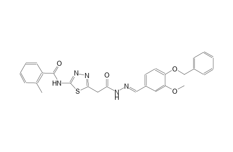 N-[5-(2-{(2E)-2-[4-(benzyloxy)-3-methoxybenzylidene]hydrazino}-2-oxoethyl)-1,3,4-thiadiazol-2-yl]-2-methylbenzamide