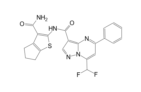N-[3-(aminocarbonyl)-5,6-dihydro-4H-cyclopenta[b]thien-2-yl]-7-(difluoromethyl)-5-phenylpyrazolo[1,5-a]pyrimidine-3-carboxamide