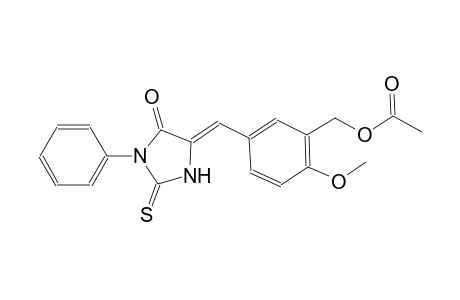 2-methoxy-5-[(Z)-(5-oxo-1-phenyl-2-thioxo-4-imidazolidinylidene)methyl]benzyl acetate