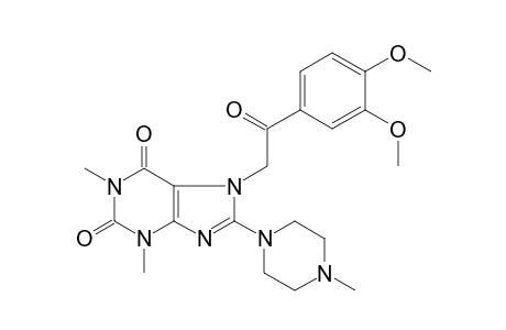 1H-Purine-2,6-dione, 7-[2-(3,4-dimethoxyphenyl)-2-oxoethyl]-3,7-dihydro-1,3-dimethyl-8-(4-methyl-1-piperazinyl)-