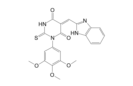 (5Z)-5-(1H-benzimidazol-2-ylmethylene)-2-thioxo-1-(3,4,5-trimethoxyphenyl)hexahydropyrimidine-4,6-dione