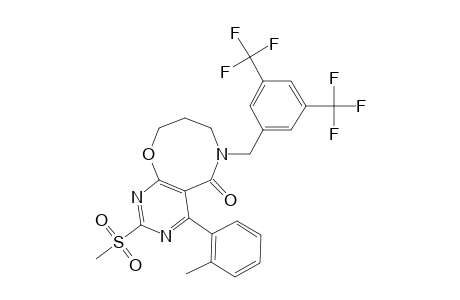 6-[3,5-BIS-(TRIFLUOROMETHYL)-PHENYLMETHYL]-4-(2-METHYLPHENYL)-2-METHANESULFONYL-6,7,8,9-TETRAHYDRO-5H-PYRIMIDO-[4,5-B]-[1,5]-OXAZOCIN-5-ONE