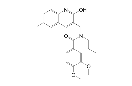N-[(2-hydroxy-6-methyl-3-quinolinyl)methyl]-3,4-dimethoxy-N-propylbenzamide