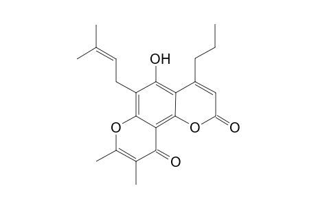 2,3-Dimethyl-9-hydroxy-10-(isopent-2-en-1-yl)-8-propyl-2H,6H-benzo[1,2-b:3,4-b']dipyran-4,6-dione