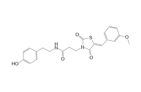 N-[2-(4-hydroxyphenyl)ethyl]-3-[(5Z)-5-(3-methoxybenzylidene)-2,4-dioxo-1,3-thiazolidin-3-yl]propanamide