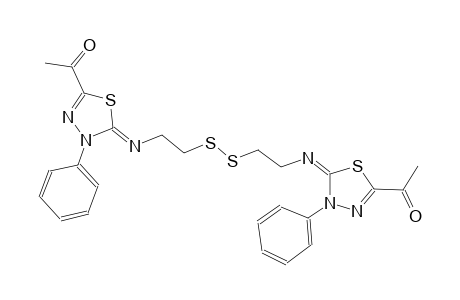1-((5E)-5-{[(E)-2-({2-[((2Z)-5-acetyl-3-phenyl-1,3,4-thiadiazol-2(3H)-ylidene)amino]ethyl}disulfanyl)ethyl]imino}-4-phenyl-4,5-dihydro-1,3,4-thiadiazol-2-yl)ethanone