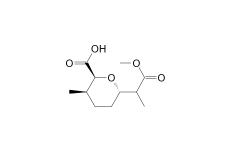 2H-Pyran-2-acetic acid, 6-carboxytetrahydro-.alpha.,5-dimethyl-, .alpha.-methyl ester, [2.alpha.(R*),5.beta.,6.beta.]-(.+-.)-