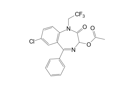 7-chloro-1,3-dihydro-3-hydroxy-5-phenyl-1-(2,2,2-trifluoroethyl)-2H-1,4-benzodiazepin-2-one, acetate(ester)