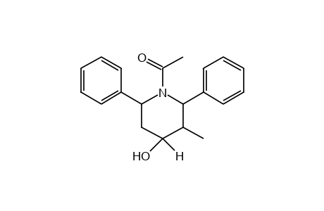 1-ACETYL-2,6-DIPHENYL-3-METHYL-4-PIPERIDINOL (HIGHER MELTING ISOMER)