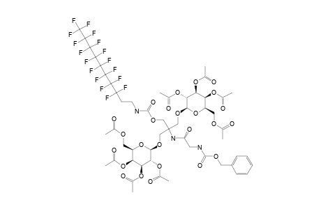 acetic acid [(2R,3S,4S,5R,6R)-3,5-diacetoxy-2-(acetoxymethyl)-6-[2-[[2-(benzyloxycarbonylamino)acetyl]amino]-2-(3,3,4,4,5,5,6,6,7,7,8,8,9,9,10,10,10-heptadecafluorodecylcarbamoyloxymethyl)-3-[(2R,3R,4S,5S,6R)-3,4,5-triacetoxy-6-(acetoxymethyl)tetrahydropy