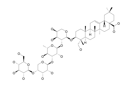 SAPONIN-CP(8);#9;3-O-BETA-D-GLUCOPYRANOSYL-(1->4)-BETA-D-RIBOPYRANOSYL-(1->3)-ALPHA-L-RHAMNOPYRANOSYL-(1->2)-ALPHA-L-ARABINOPYRANOSYL-HEDERAGENIN