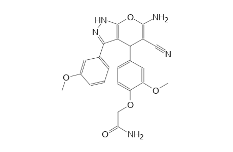 2-{4-[6-amino-5-cyano-3-(3-methoxyphenyl)-1,4-dihydropyrano[2,3-c]pyrazol-4-yl]-2-methoxyphenoxy}acetamide
