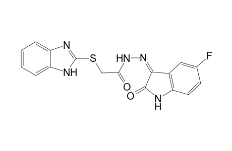 (Z)-2-((1H-benzo[d]imidazol-2-yl)thio)-N'-(5-fluoro-2-oxoindolin-3-ylidene)acetohydrazide