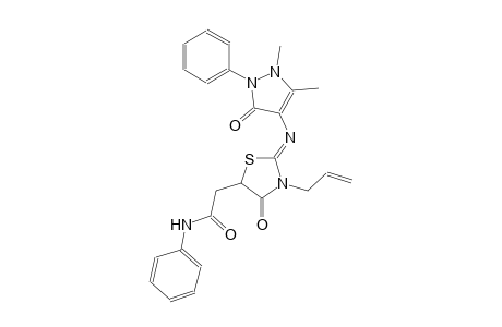 2-{(2Z)-3-allyl-2-[(1,5-dimethyl-3-oxo-2-phenyl-2,3-dihydro-1H-pyrazol-4-yl)imino]-4-oxo-1,3-thiazolidin-5-yl}-N-phenylacetamide