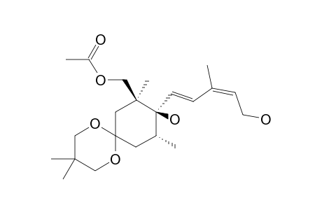 (+/-)-9-(1E,3Z)-(8R*,9S*,10S*)-8-ACETOXYMETHYL-9-(5-HYDROXY-3-METHYL-1,3-PENTADIENYL)-3,3,8,10-TETRAMETHYL-1,5-DIOXASPIRO-[5,5]-UNDECAN-9-OL