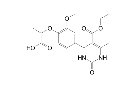 2-{4-[5-(ethoxycarbonyl)-6-methyl-2-oxo-1,2,3,4-tetrahydro-4-pyrimidinyl]-2-methoxyphenoxy}propanoic acid