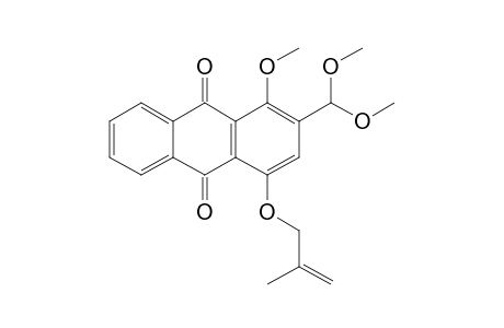 2-(Dimethoxymethyl)-1-methoxy-4-(2'-methylprop-2'-enyloxy)anthraquinone