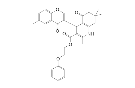 3-quinolinecarboxylic acid, 1,4,5,6,7,8-hexahydro-2,7,7-trimethyl-4-(6-methyl-4-oxo-4H-1-benzopyran-3-yl)-5-oxo-, 2-phenoxyethyl ester