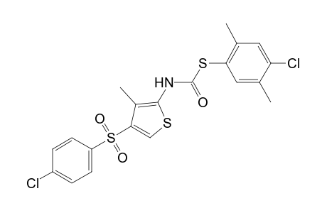 4-[(p-chlorophenyl)sulfonyl]-3-methylthio-2-thiophenecarbamic acid, S-(4-chloro-2,5-xylyl)ester