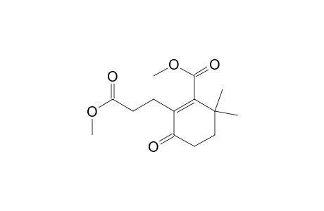1-Cyclohexene-1-propanoic acid, 2-(methoxycarbonyl)-3,3-dimethyl-6-oxo-, methyl ester