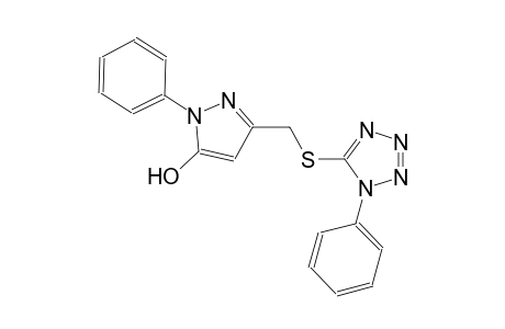 1H-pyrazol-5-ol, 1-phenyl-3-[[(1-phenyl-1H-tetrazol-5-yl)thio]methyl]-