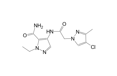 4-{[(4-chloro-3-methyl-1H-pyrazol-1-yl)acetyl]amino}-1-ethyl-1H-pyrazole-5-carboxamide