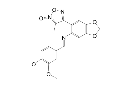 4-[2-(3-METHOXY-4-HYDROXYBENZYLYDEN)-AMINO-4,5-METHYLENDIOXYPHENYL]-3-METHYLFUROXAN