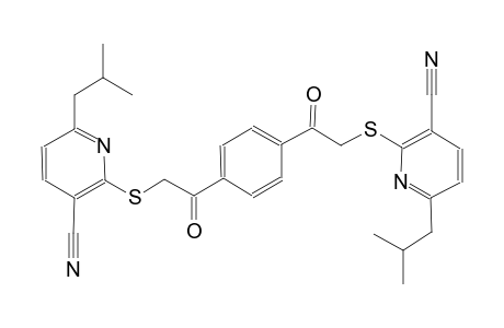 3-pyridinecarbonitrile, 2-[[2-[4-[[[3-cyano-6-(2-methylpropyl)-2-pyridinyl]thio]acetyl]phenyl]-2-oxoethyl]thio]-6-(2-methylpropyl)-