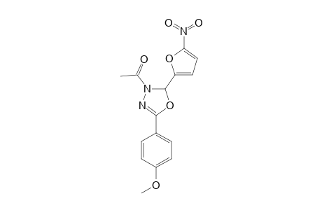 1-[2-(5-NITROFURAN-2-YL)-5-(METHOXYPHENYL)-1,3,4-OXADIAZOL-3(2H)-YL]-ETHANONE