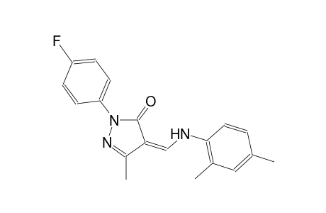 (4Z)-4-[(2,4-dimethylanilino)methylene]-2-(4-fluorophenyl)-5-methyl-2,4-dihydro-3H-pyrazol-3-one