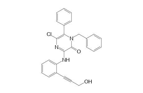 1-Benzyl-5-chloro-3-[2-(3-hydroxyprop-1-ynyl)anilino]-6-phenyl-pyrazin-2-one
