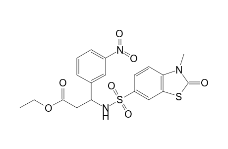 Benzenepropanoic acid, .beta.-[[(2,3-dihydro-3-methyl-2-oxo-1,3-benzothiazol-6-yl)sulfonyl]amino]-3-nitro-, ethyl ester