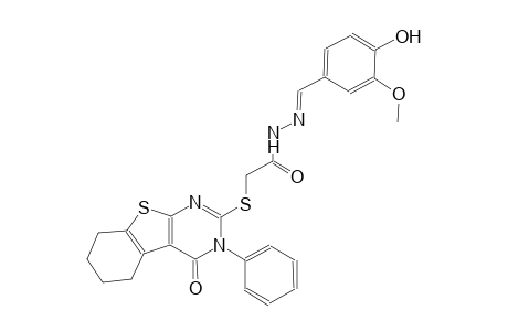N'-[(E)-(4-hydroxy-3-methoxyphenyl)methylidene]-2-[(4-oxo-3-phenyl-3,4,5,6,7,8-hexahydro[1]benzothieno[2,3-d]pyrimidin-2-yl)sulfanyl]acetohydrazide